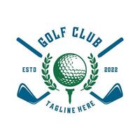 Golf Logo Design. Golf Ball und Stock Konzept. zum Golf Verein vektor