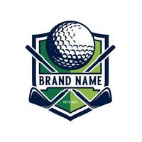 Golf Logo Design. Golf Bälle mit Abzeichen zum das Golf Gemeinschaft. vektor