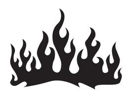 svart brand flamma, design element. stam- stil för tatuering, fordon dekoration eller annan design vektor