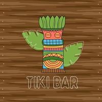 Tiki-Stammes-Holzmaske, Schild der Bar. hawaiianische traditionelle Elemente vektor