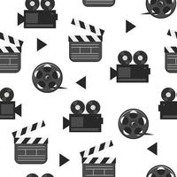 Filmrolle und Filmklappe - nahtloses Muster, Film- und Filmindustrie vektor