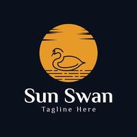 Sonne Schwan Logo Illustration vektor