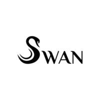 Initiale Brief s Schwan Logo Design. Schwan Typografie Illustration vektor