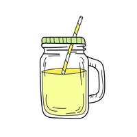 gelbe Limonade im Glas. frisches Sommergetränk vektor