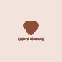 geschmolzen Diamant Logo im braun Farbe. vektor