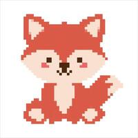 Pixel Kunst Tiere Symbole Sammlung. 8 bisschen retro Stil Illustration einstellen von Tiger, tragen, Fuchs, Nilpferd Giraffe, Zebra, Löwe, Elefant. Beste zum Handy, Mobiltelefon Spiel Design, Dekoration, Aufkleber. vektor