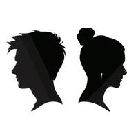 künstlerisch Overlay Silhouette von Mann und Frau vektor