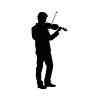 männlich Violinist Performance Silhouette vektor