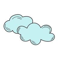 Skizze von Wolken. Vektor-Illustration. Wolken-Doodle-Symbol auf weiß vektor