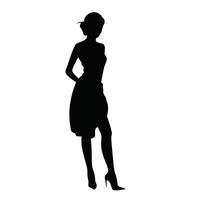 weiblich Silhouette Stehen im Kleid vektor