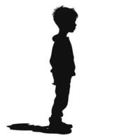 Junge schwarz Silhouetten isoliert auf Weiß Hintergrund vektor