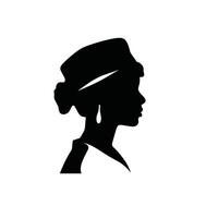 elegant Silhouette von ein Frau mit Kopftuch vektor