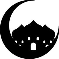 eid Mubarak Mond Moschee Symbol Design Illustration vektor