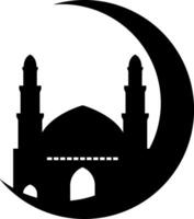 eid mubarak måne moské ikon design illustration vektor