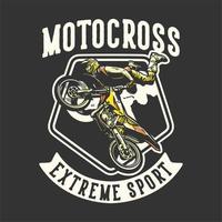 logo design motocross extrem sport med man rider motocross vintage illustration vektor