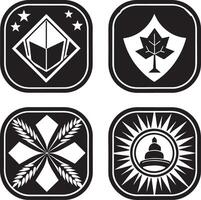 uppsättning av app ikon logotyp illustration design svart och vit vektor