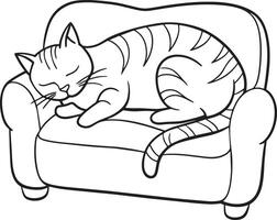 süß Katze Schlafen auf das Sofa. Illustration vektor