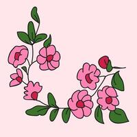 festlig sakura isolerat på rosa bakgrund. orientalisk traditionell, översikt illustration. japanska, kinesiska, koreanska trendig design, firande händelse hälsning kort fest inbjudan affisch flygblad vektor