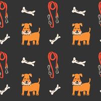 sömlös mönster med hund och förnödenheter, illustration vektor