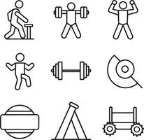 einstellen von Fitness Symbole Illustration Design auf Weiß Hintergrund vektor