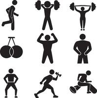 einstellen von Fitness Wellness Symbol Illustration auf Weiß Hintergrund vektor