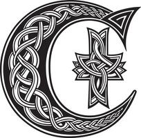 Brief mit keltisch Ornament isoliert auf Weiß Hintergrund vektor