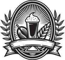 Getränke und Essen Logo Illustration schwarz und Weiß vektor