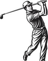 Golfspieler. Golf Spieler. Illustration isoliert auf Weiß Hintergrund vektor