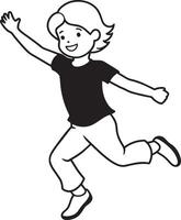 barn Hoppar i de luft illustration på vit bakgrund vektor
