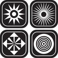 uppsättning av app ikon logotyp illustration design svart och vit vektor