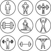 einstellen von Fitness Symbole Illustration Design auf Weiß Hintergrund vektor