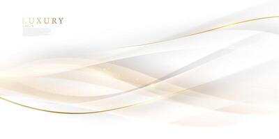 Weiß abstrakt Hintergrund mit Luxus golden Linien Illustration vektor