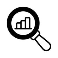 Wachstum Diagramm unter Lupe abbilden Design von Geschäft Analyse vektor
