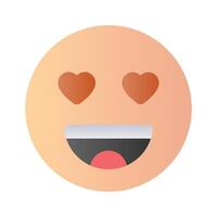 Lycklig ansikte med hjärta symboler på ögon, begrepp ikon av i kärlek emoji vektor