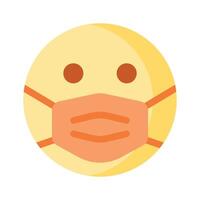 krank Emoji Design, Gesicht Maske auf Emoji Gesicht vektor