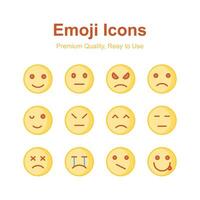 packa av emoji ikoner i modern design stil, redo till använda sig av och ladda ner vektor