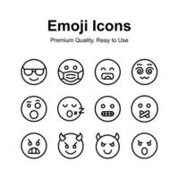 Emoticon Symbole, süß Ausdrücke, einstellen von Prämie Emoji Symbole vektor