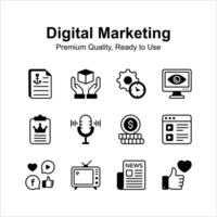 nehmen ein aussehen beim diese tolle Symbole einstellen von Digital Marketing, modern Design Stil vektor