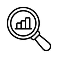 Wachstum Diagramm unter Lupe abbilden Design von Geschäft Analyse vektor