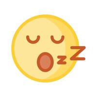sömnig, sovande, trötthet emoji design vektor