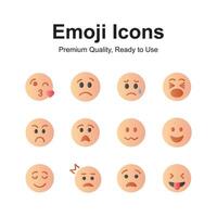söt emoji ikoner, uttryckssymbol vektorer, isolerat på vit bakgrund vektor