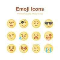 vorsichtig gefertigt tolle Emoji Symbole Satz, süß Ausdrücke vektor