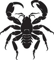 Skorpion Silhouette Illustration Weiß Hintergrund vektor