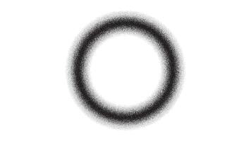 punkt ljud cirkel ram. lutning spannmål mönster gräns. ringa halfton figur. isolerat grunge runda form. vektor