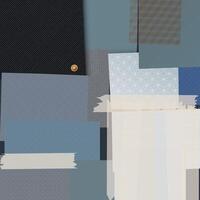 abstrakt Collage Kunst gemischt Medien einfarbig Blau und schwarz Farben auf Platz Hintergrund Illustration. vektor