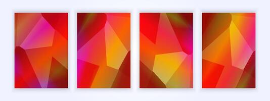 omslag bakgrund av lysande trianglar av röd ruter, rubin ruter. kreativ geometrisk illustration i origami stil med lutning vektor