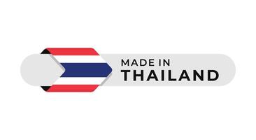 tillverkad i thailand märka med pil flagga ikon och runda ram. för logotyp, märka, insigna, täta, märka, tecken, täta, symbol, bricka, stämpel, klistermärke, emblem, baner, design vektor