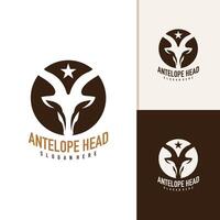 antilop huvud logotyp design . antilop illustration logotyp begrepp vektor