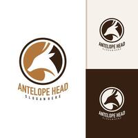 antilop huvud logotyp design . antilop illustration logotyp begrepp vektor