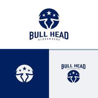 Stier Kopf Logo Design . Stier Illustration Logo Konzept vektor